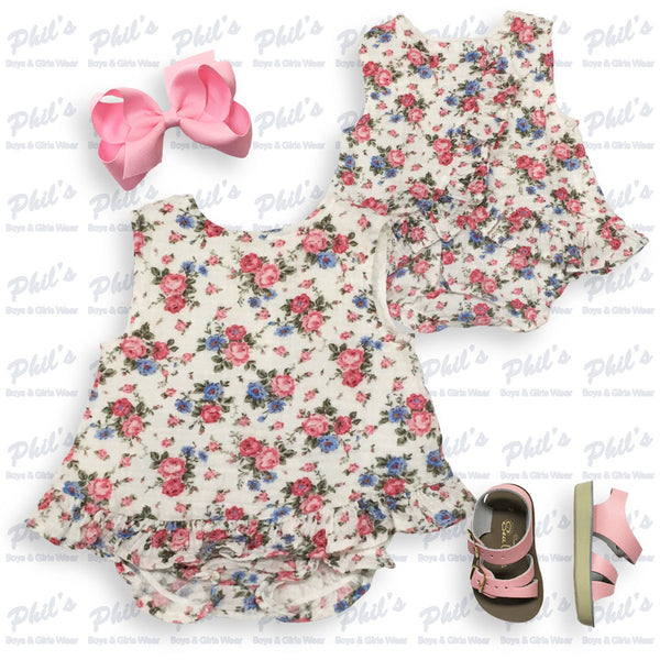 Rose Cross-Back Muslin Bloomer Set