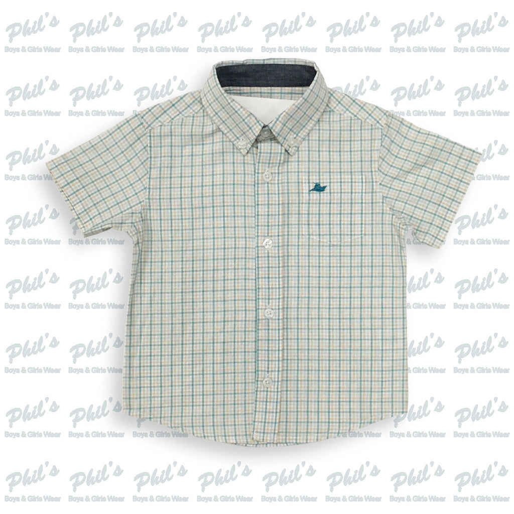 Southbound Teal Green / Khaki Plaid Button Down Shirt