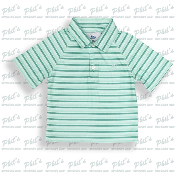 Southbound Green Stripe Performance Polo