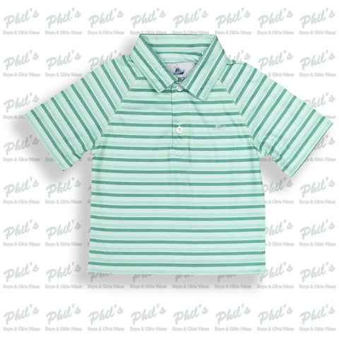 Southbound Green Stripe Performance Polo