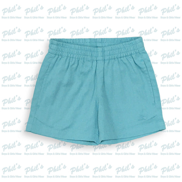 Southbound Aqua Blue Elastic Waist Shorts