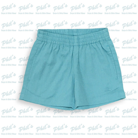 Southbound Aqua Blue Elastic Waist Shorts