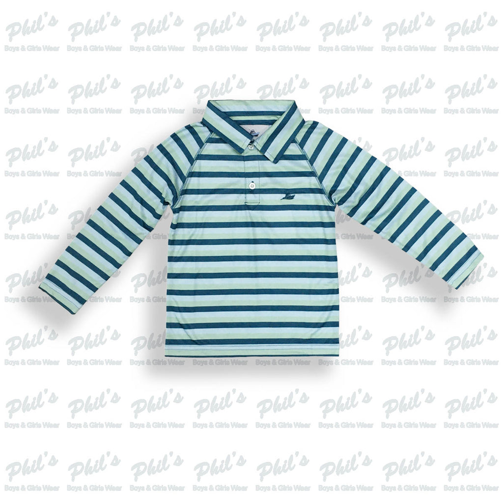 Southbound Navy Stripe Performance Polo