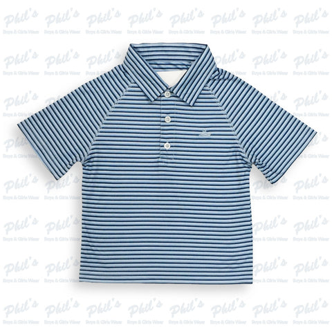 Southbound Blue / Navy Stripe Short Sleeve Polo