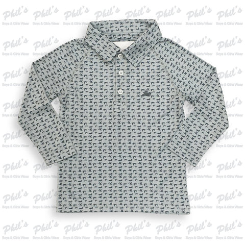 Southbound Mallard Duck Printed Long Sleeve Polo