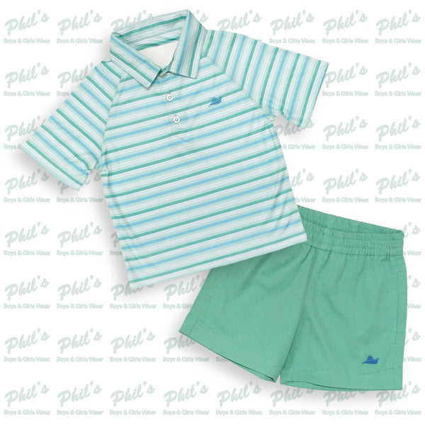 Southbound Fern Green Elastic Waist Shorts