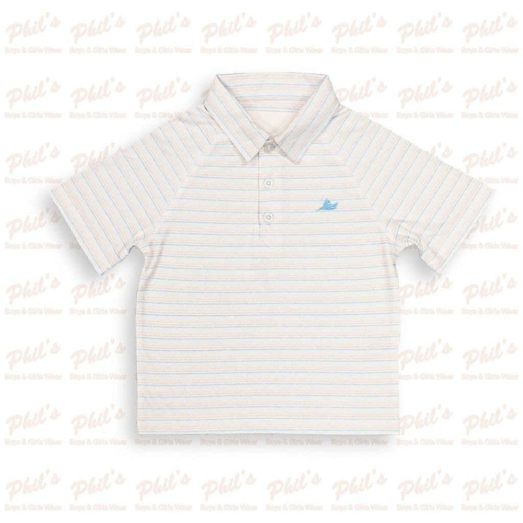 Southbound White Stripe Performance Polo