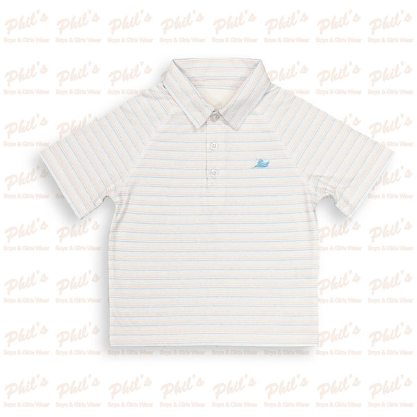 Southbound White Stripe Performance Polo
