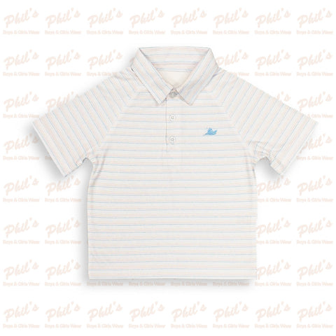 Southbound White Stripe Performance Polo