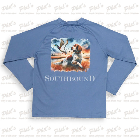 Southbound Pointer Puppy & Mallard Duck Long Sleeve Performance Graphic Tee