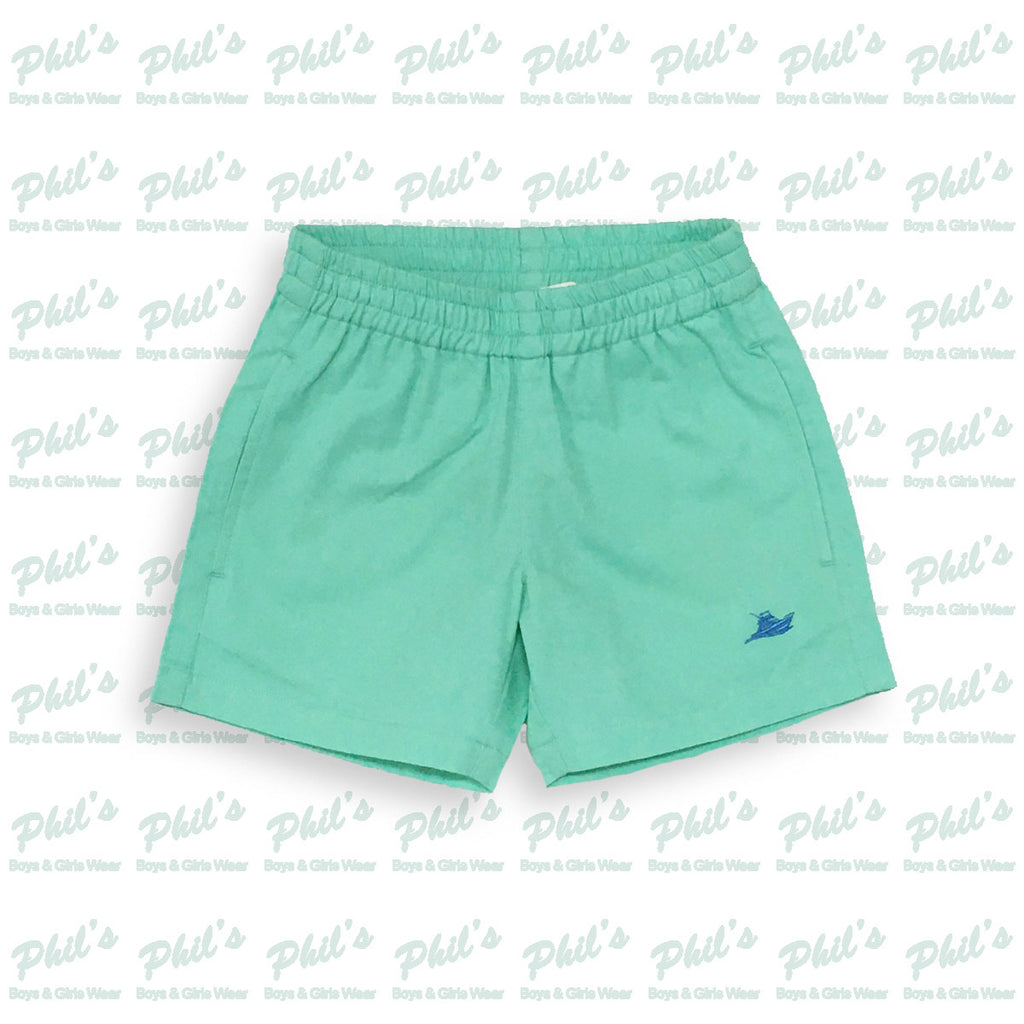 Southbound Cascade Green Elastic Waist Shorts