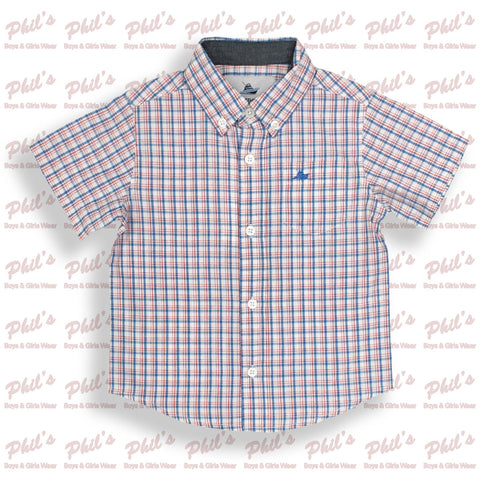 Southbound Red / White / Blue Plaid Button Down Shirt