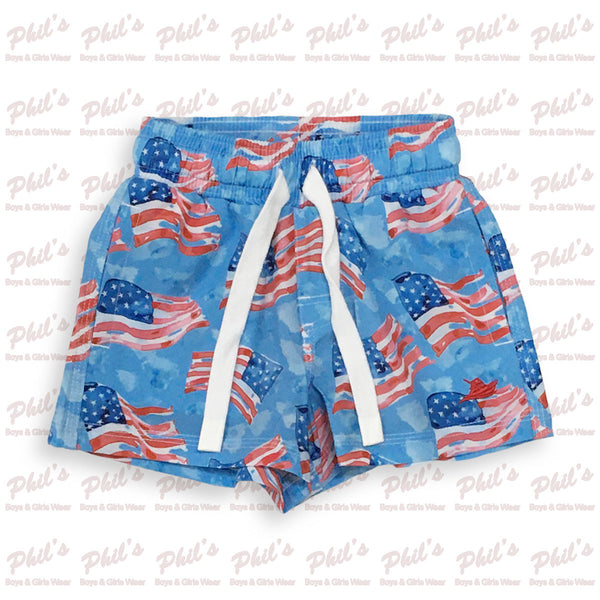 American Flag Swim Trunks
