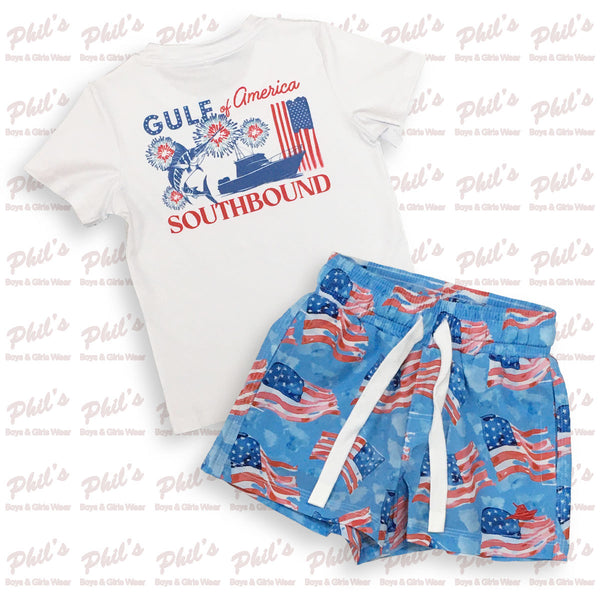American Flag Swim Trunks
