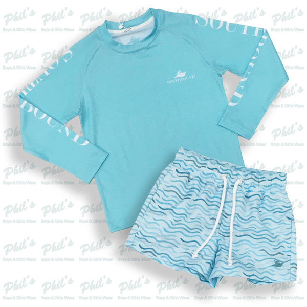 Blue Waves Swim Trunks