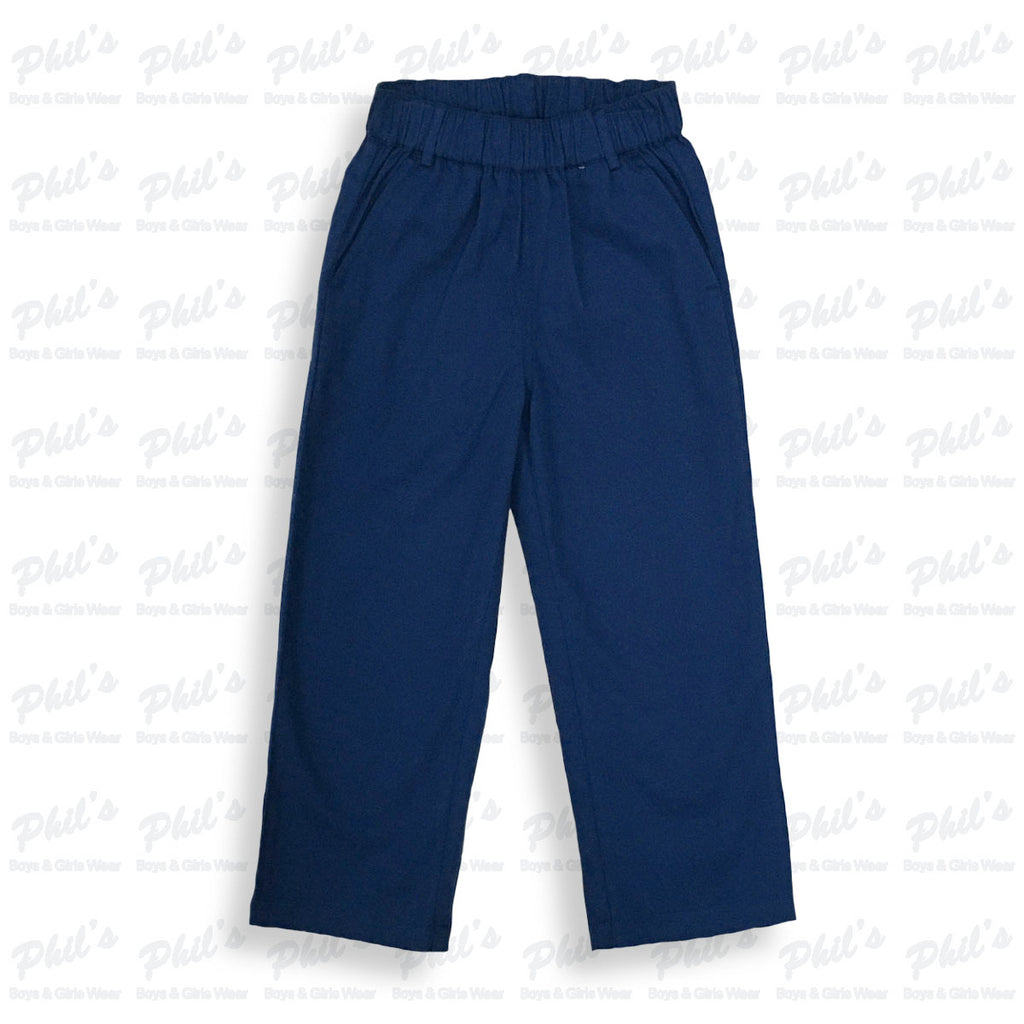 Boys' Blue Elastic Waist Dress Pants