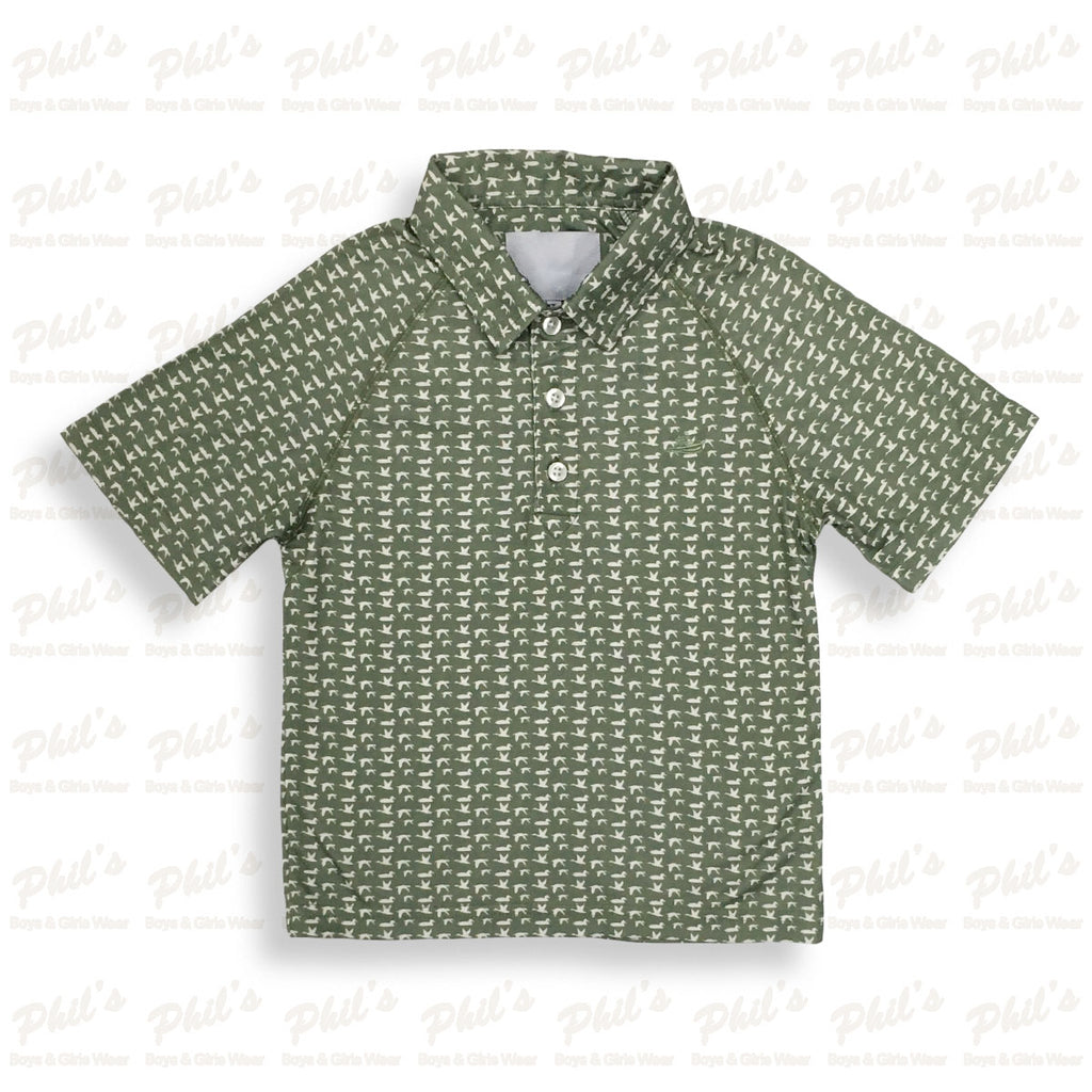 Boys' Microprint Duck Polo Shirt