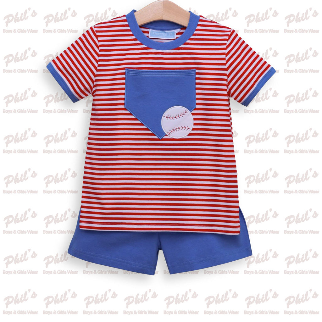Baseball Appliqué Short Set
