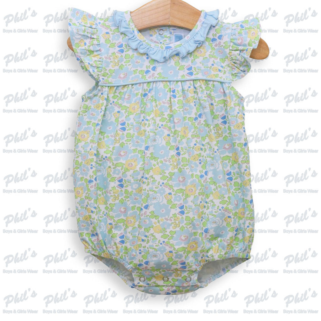 Baby Blue Floral Ruffle Bubble