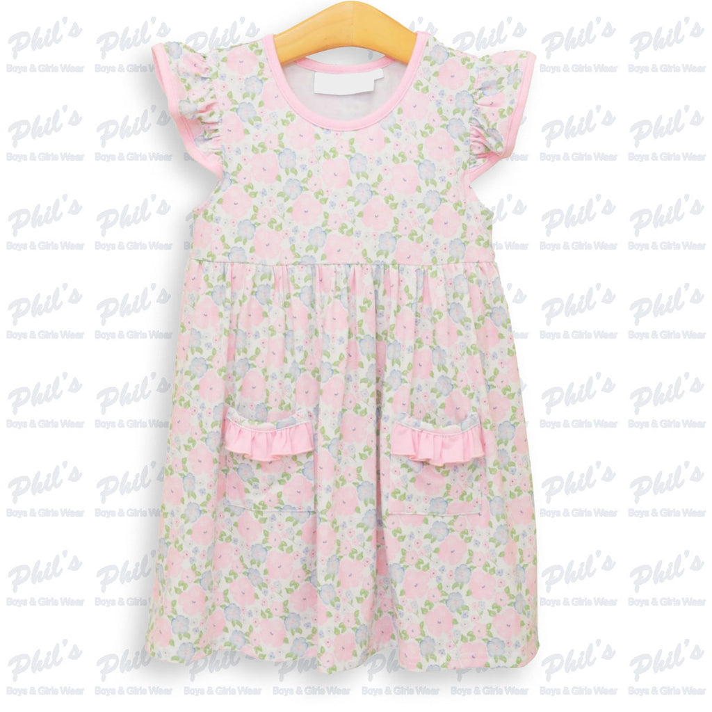 Pink Floral Ruffle Dress