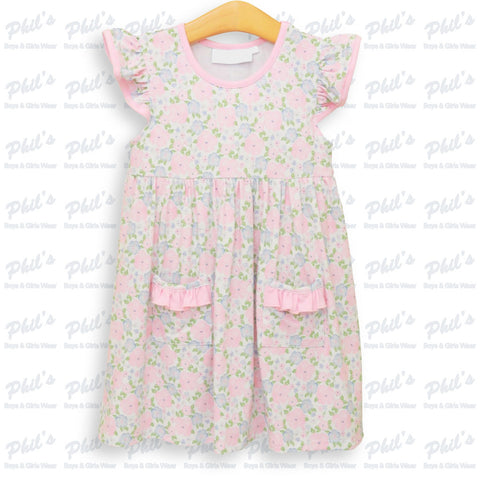 Pink Floral Ruffle Dress