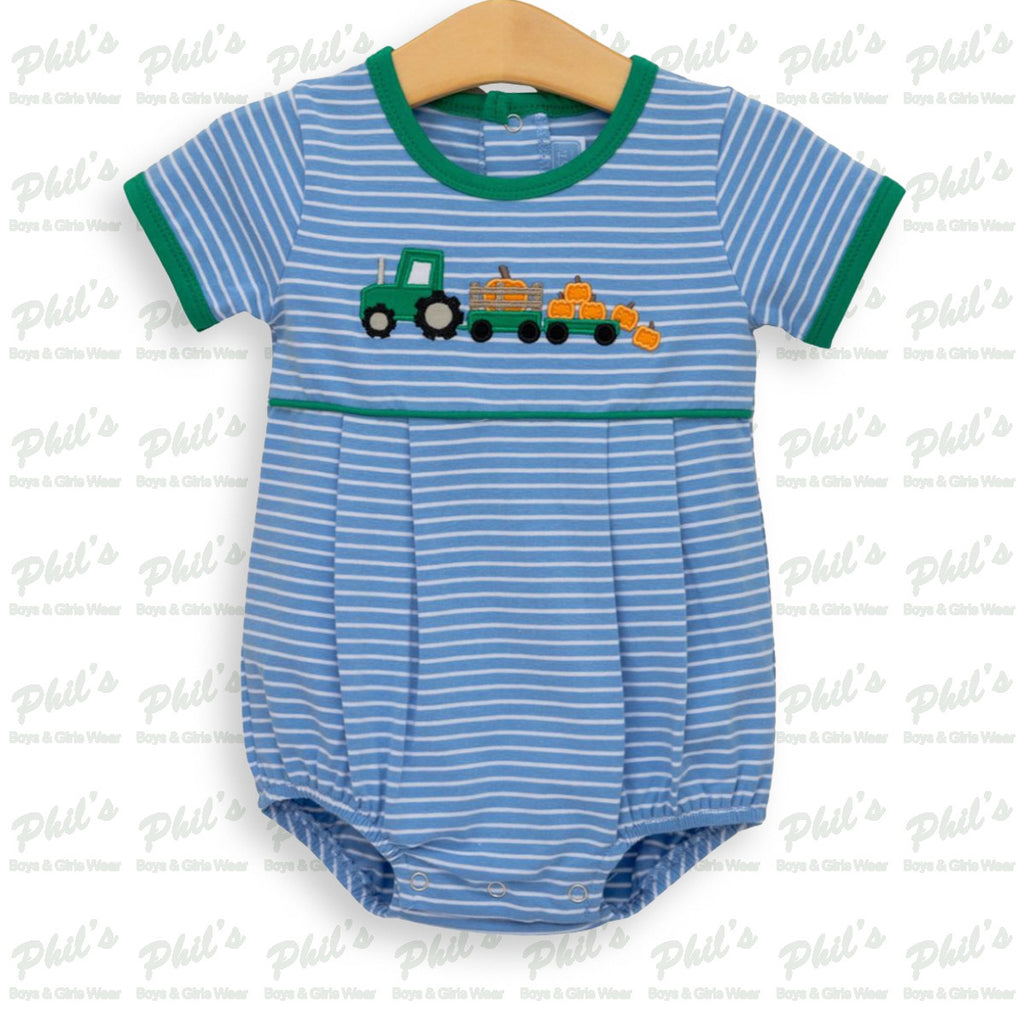 Baby Boys' Blue Stripe Pumpkin Onesie