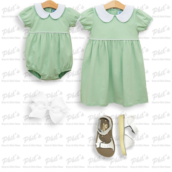 Green Bubble with Moonstitch Collar