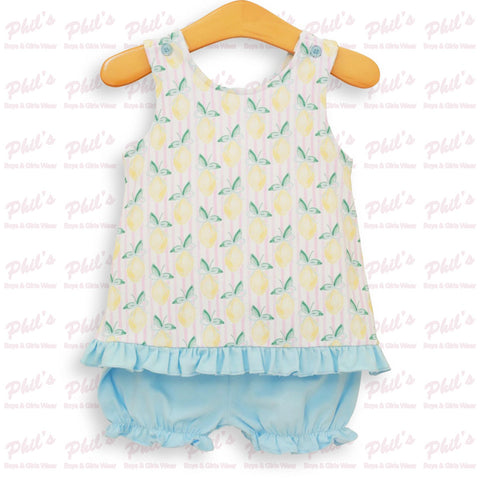 Lemon Cross-Back Bloomer Set