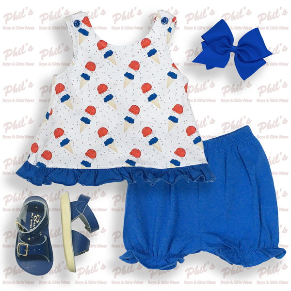 Red / White / Blue Ice Cream Bloomer Set