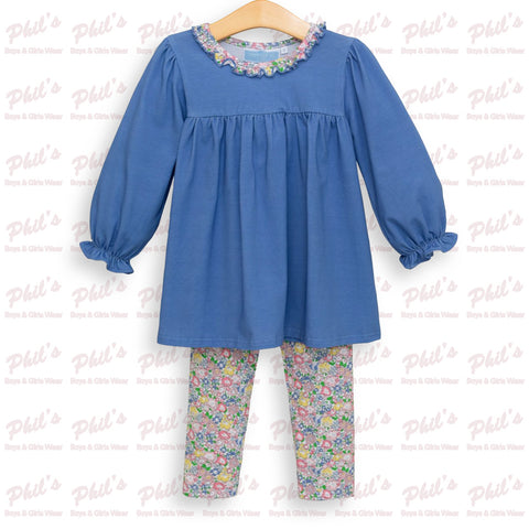Blue Floral Legging Set