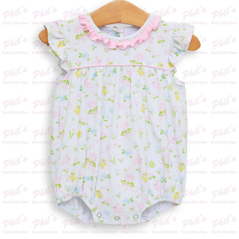 Spring Garden Bunny & Chick Ruffle Bubble