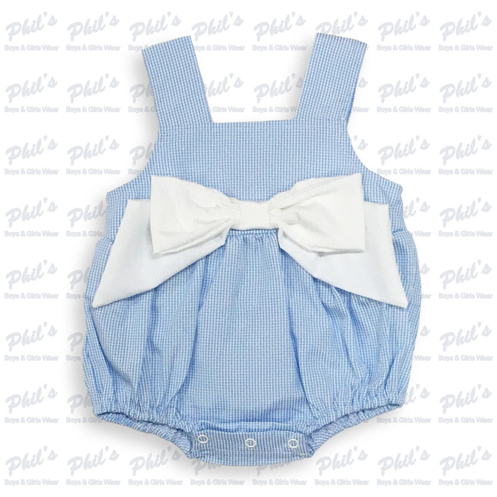 Blue Gingham Bubble w/ Bow Accent