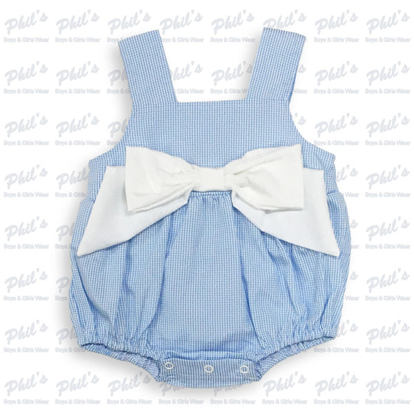 Blue Gingham Bubble w/ Bow Accent