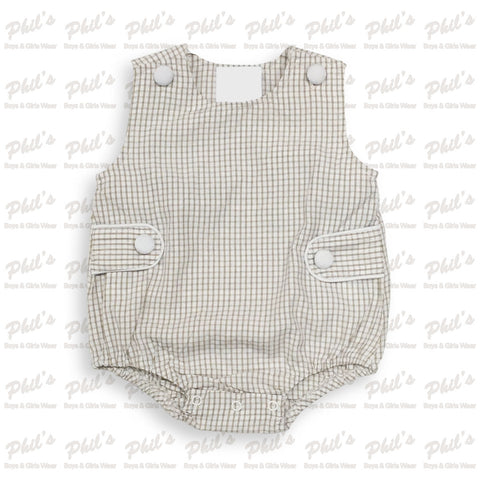 Tan Plaid Bubble w/ Side Tabs