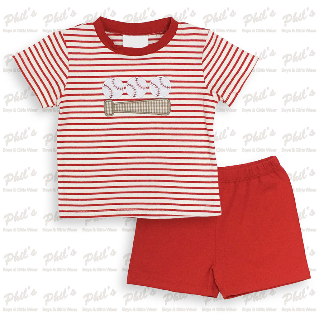 Baseball Appliqué Short Set