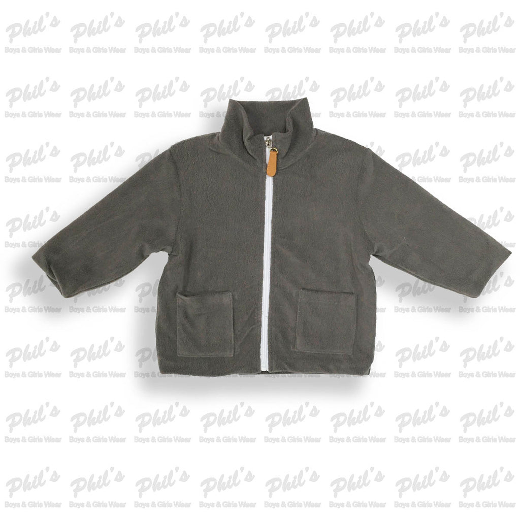 Grey Zip Up Fleece Coat