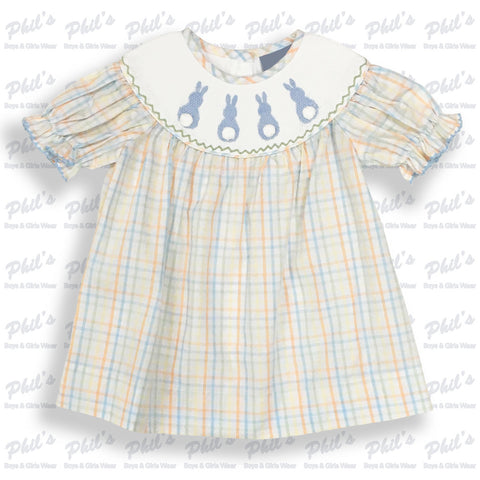 Blue Bunny Smock Plaid Dress