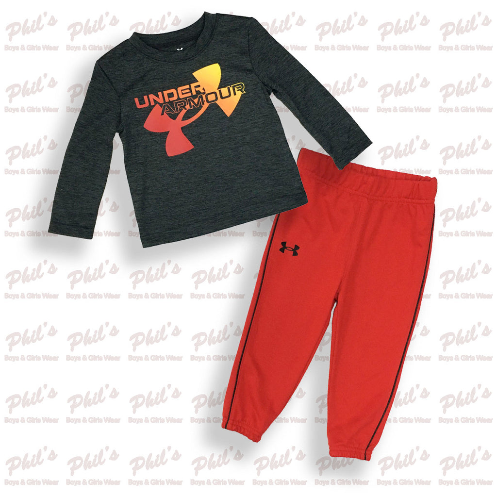 Under Armour Charcoal Gray and Red Jogger Set