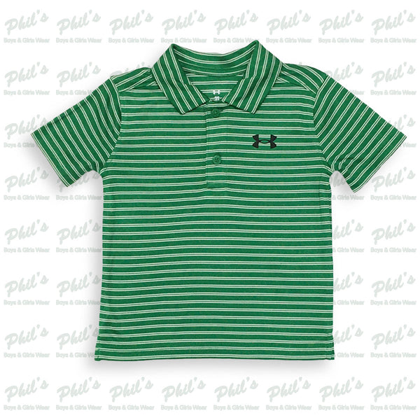 Under Armour Green Stripe Performance Polo