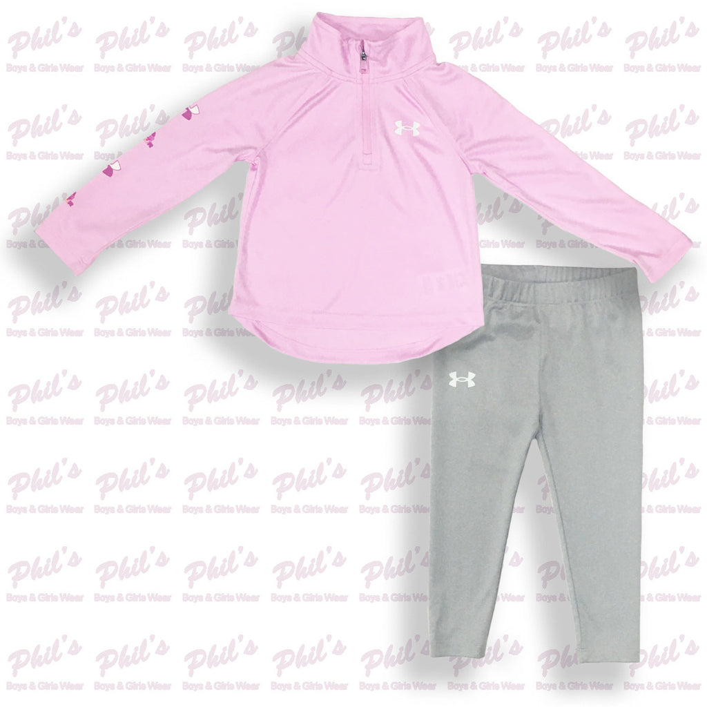 Under Armour Pink Quarter Zip Dry-Fit Legging Set