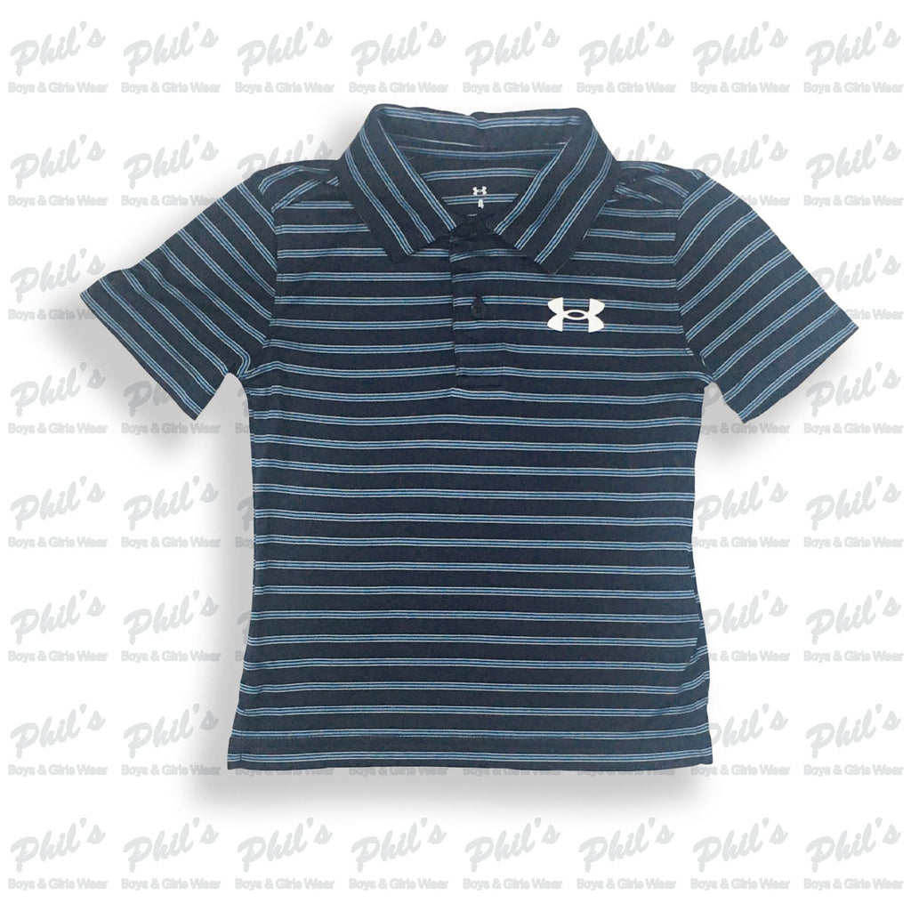 Under Armour Navy Stripe Dry-Fit Polo