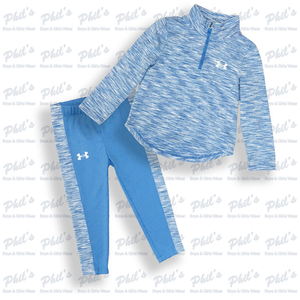 Under Armour Blue Haze Quarter Zip Dry-Fit Legging Set