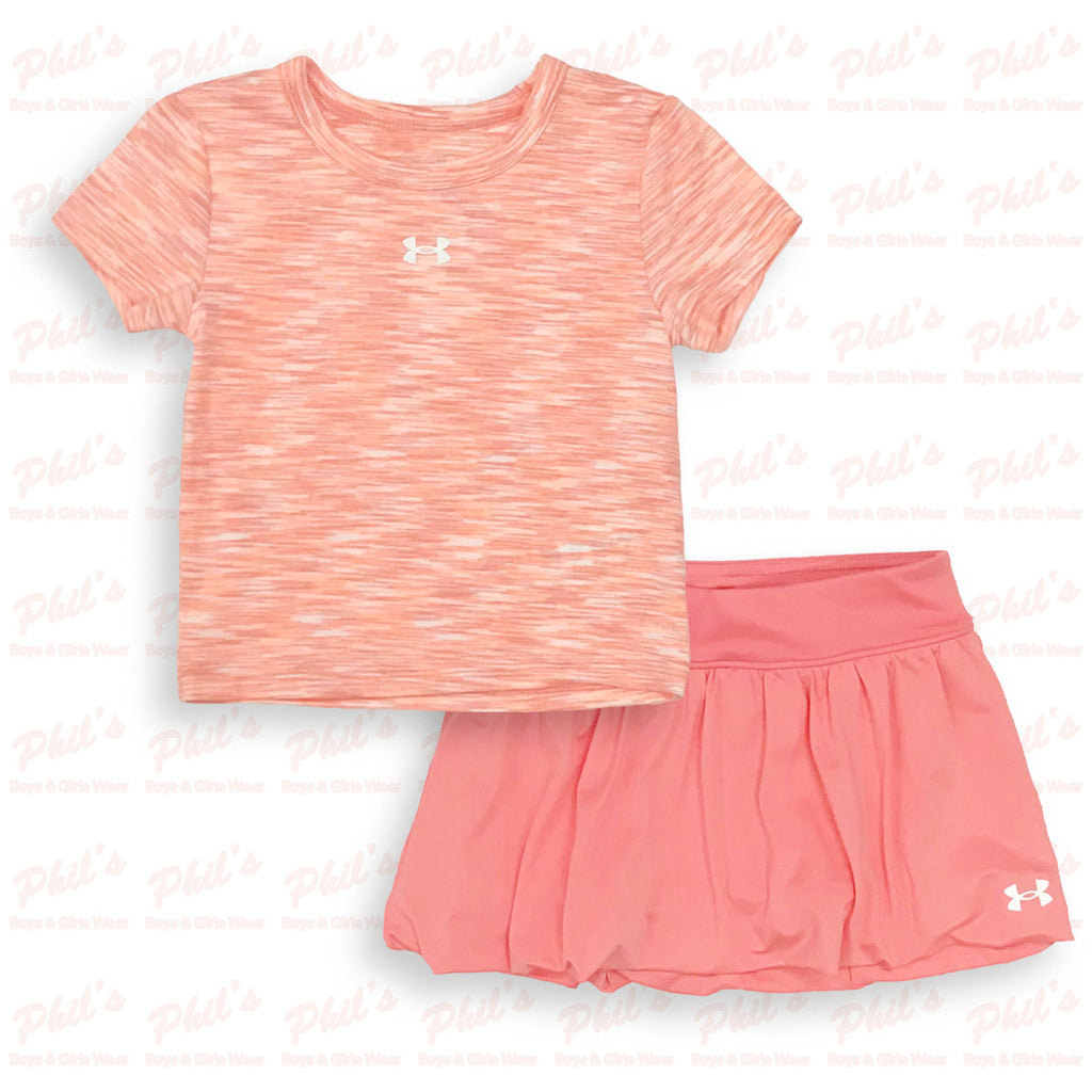 Girls' Under Armour Coral Shirt & Bubble Skort Set