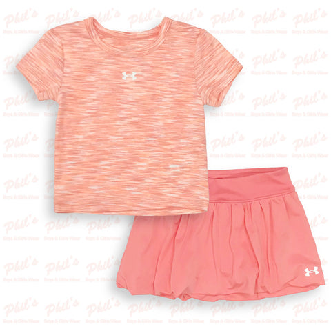 Girls' Under Armour Coral Shirt & Bubble Skort Set