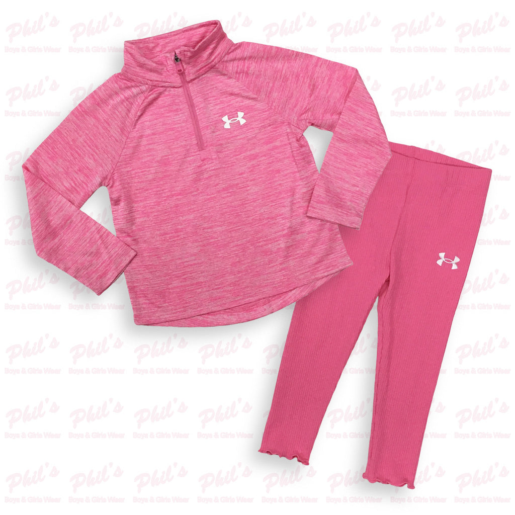 Girls' Under Armour Pink Quarter-Zip & Leggings Set