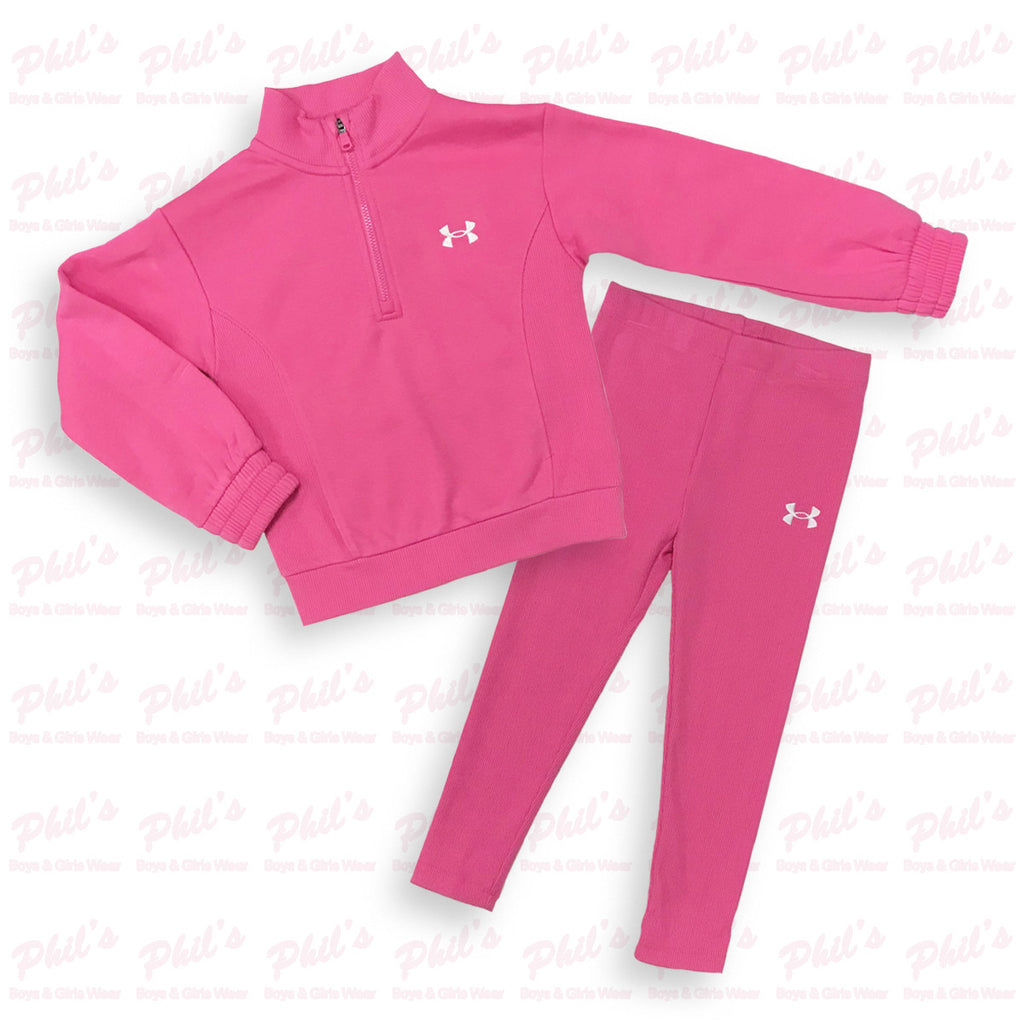 Girls' Under Armour Pink Quarter-Zip Jacket & Leggings Set