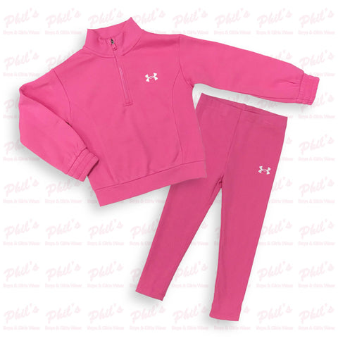 Girls' Under Armour Pink Quarter-Zip Jacket & Leggings Set