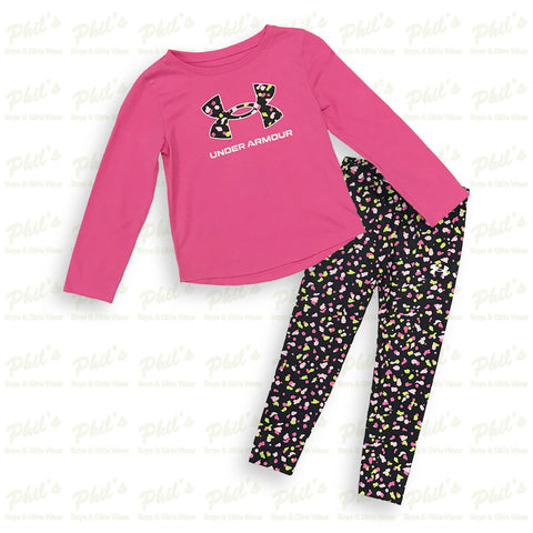 Girls Under Armour Pink Shirt & Legging Set