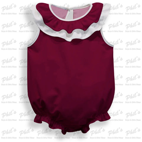 Maroon / White Dry-Fit Ruffle Bubble