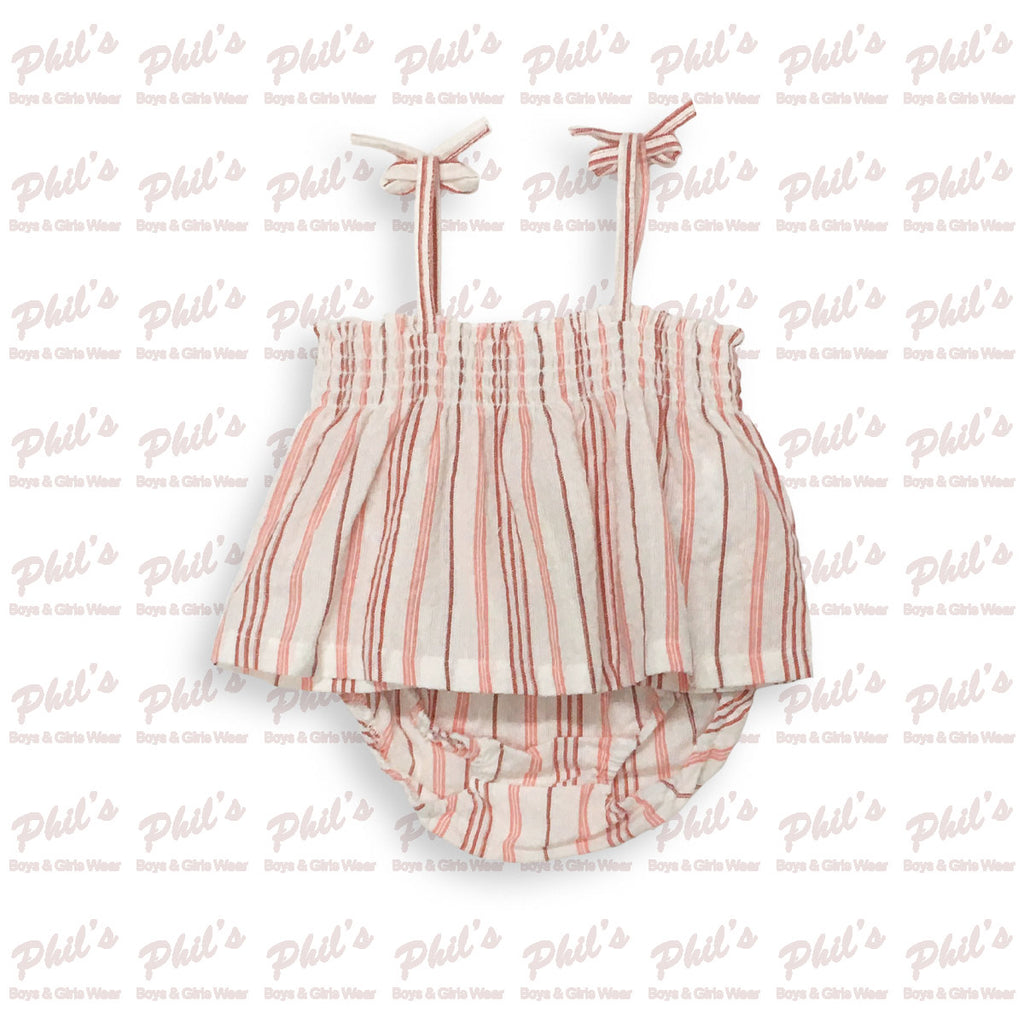 Red Stripe Bloomer Set